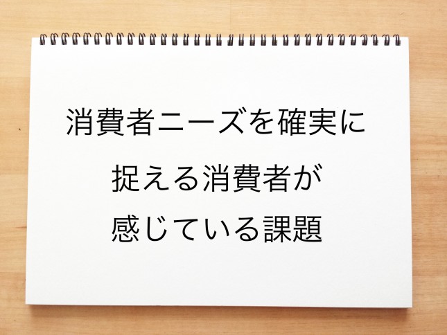 消費者ニーズを確実に捉える消費者の感じている課題