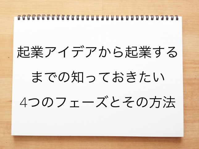 起業アイデアから起業するまでの知っておきたい4つのフェーズとその方法