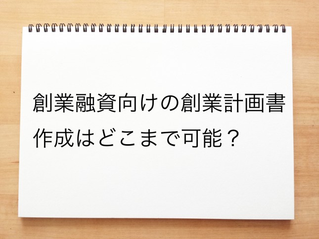 創業融資向けの創業計画書の作成はどこまで可能？